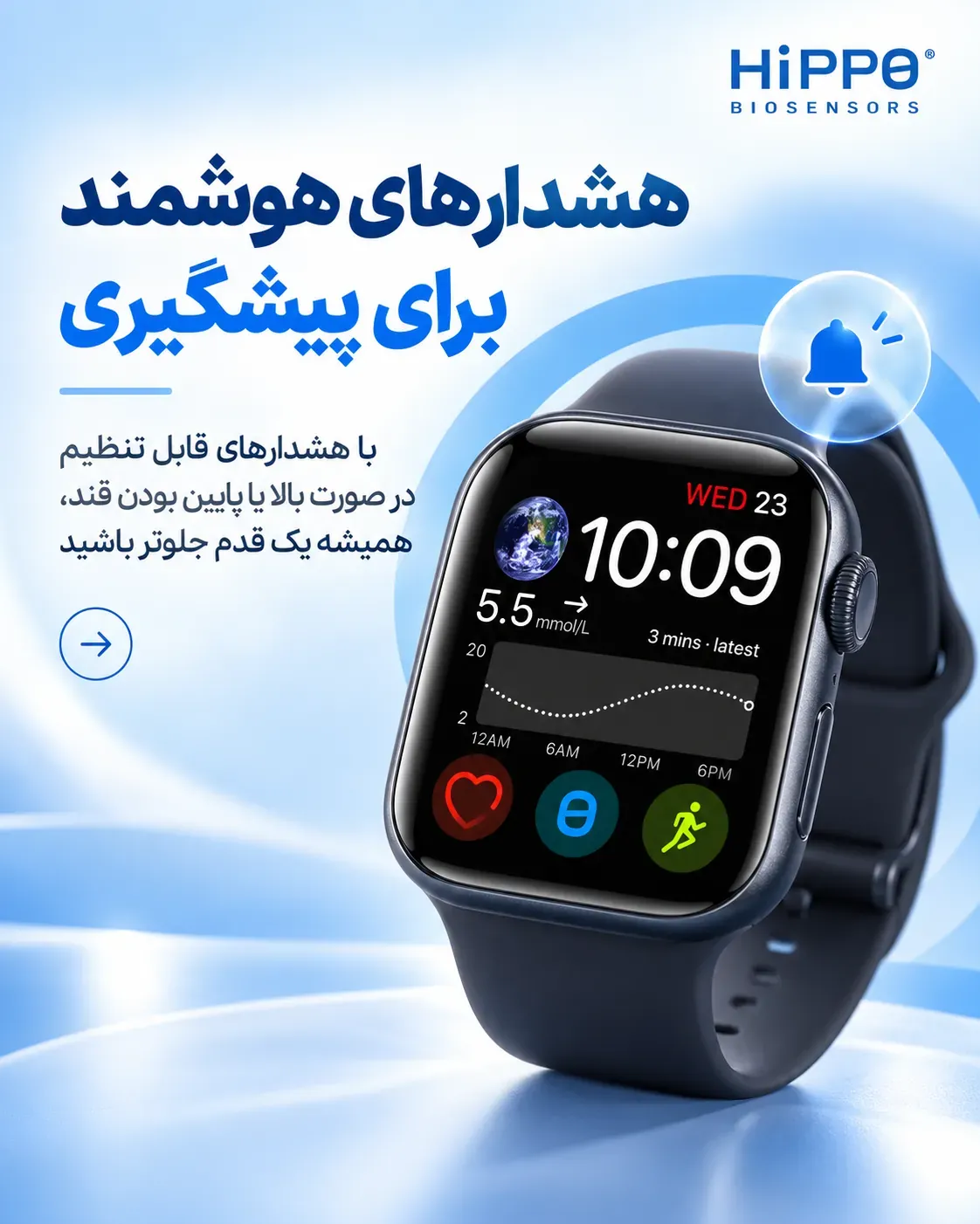 هشدارهای هوشمند قند بالا و پایین